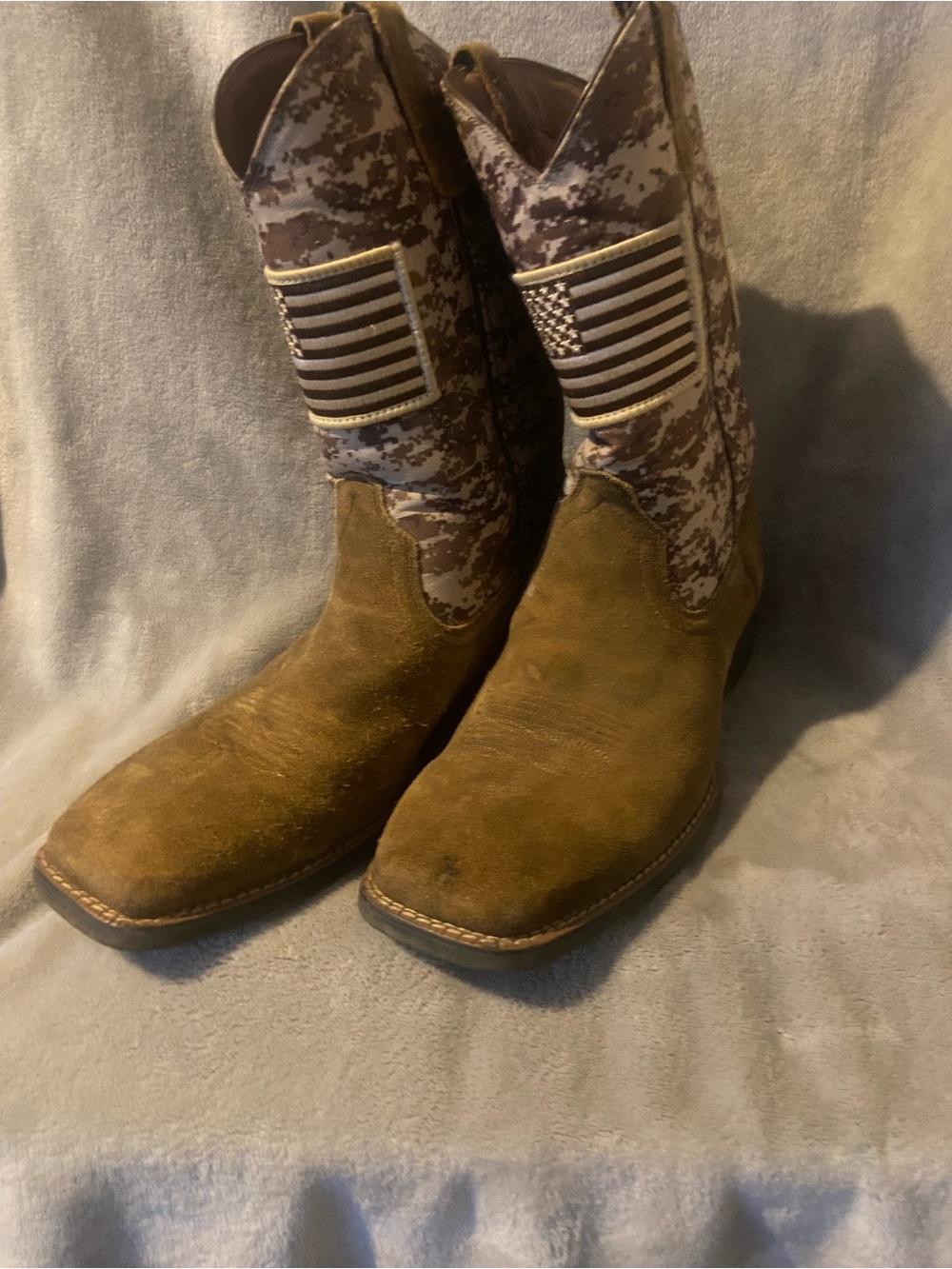 Ariat Men's Brown Suede/ digi camo Cowboy Boots size 13
